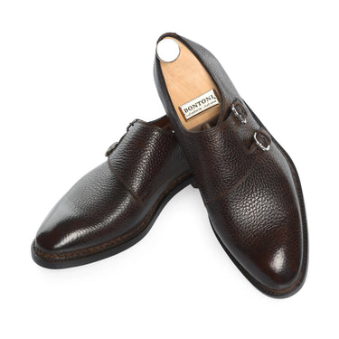 Bontoni «Diamante» Double - Monk Leather Shoes in Chocolate Brown - SARTALE