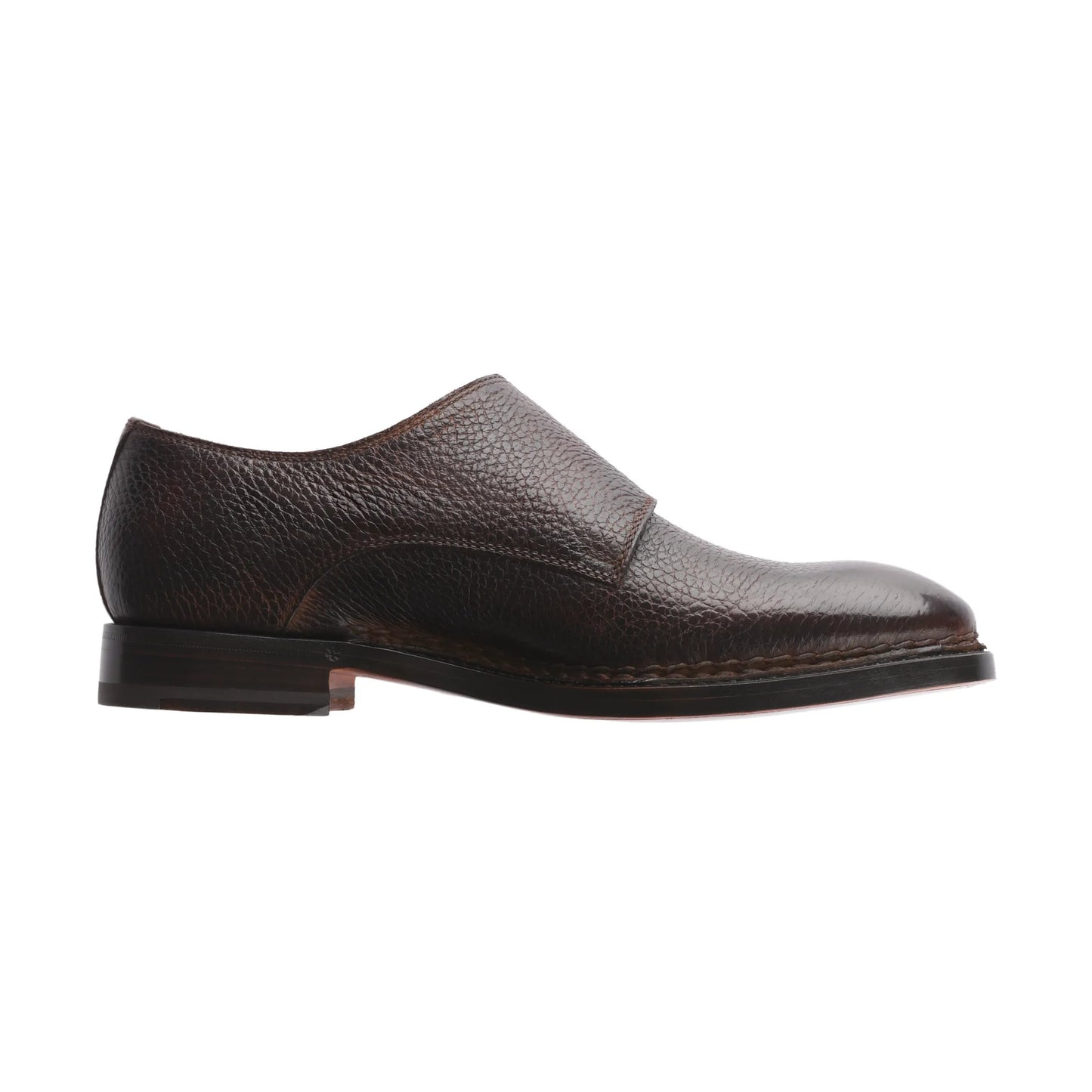 Bontoni «Diamante» Double - Monk Leather Shoes in Chocolate Brown - SARTALE