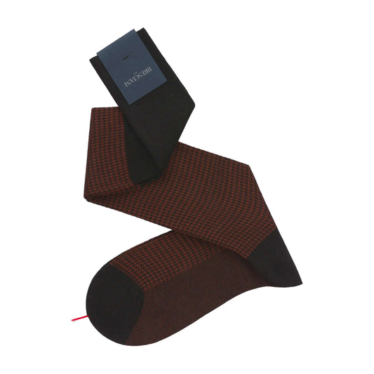 Bresciani All-Monogram Long Cotton Socks in Brown - SARTALE