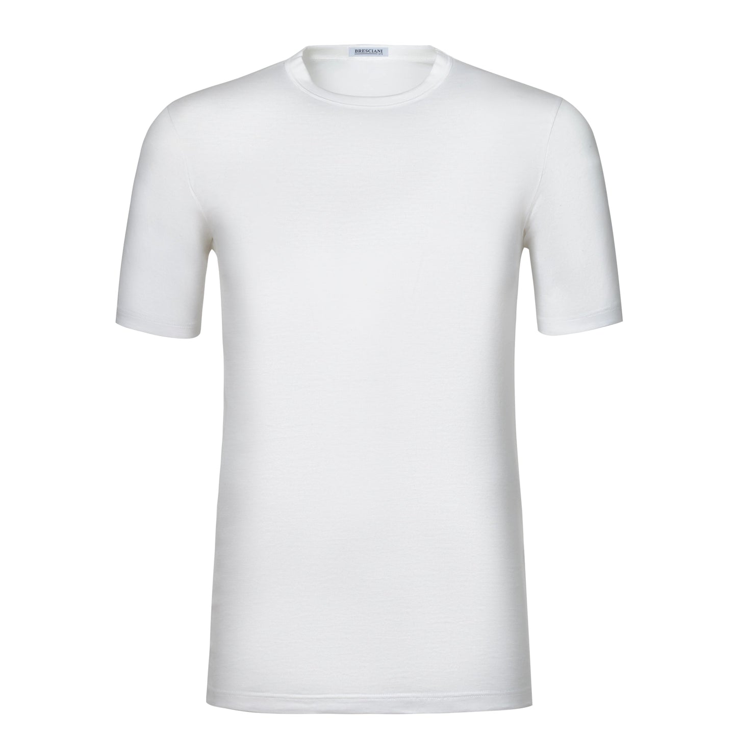Bresciani Cotton Crew - Neck T - Shirt in White - SARTALE