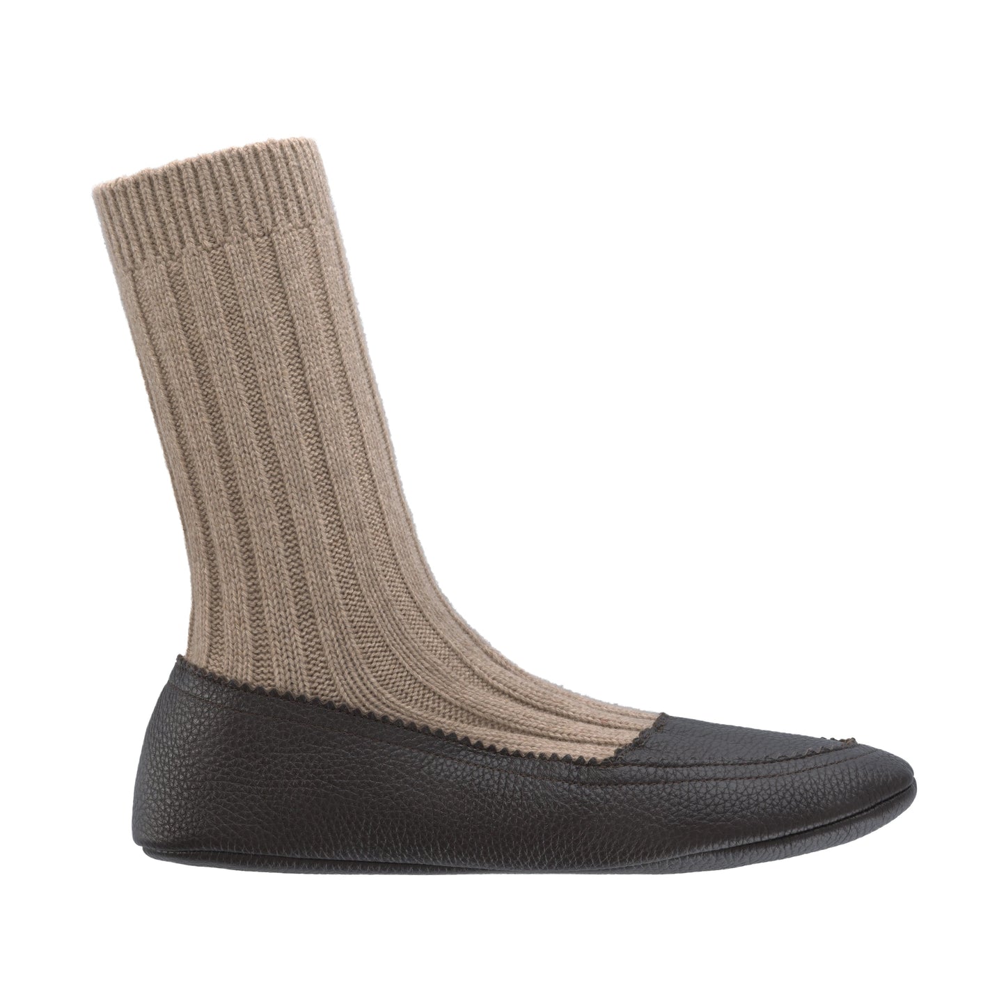 Bresciani Deer and Cashmere Slippers in Brown Ciocco - SARTALE