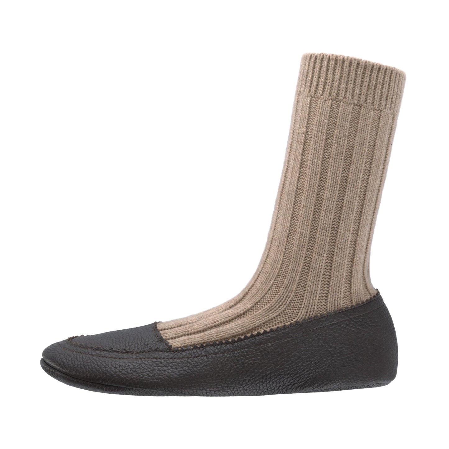 Bresciani Deer and Cashmere Slippers in Brown Ciocco - SARTALE