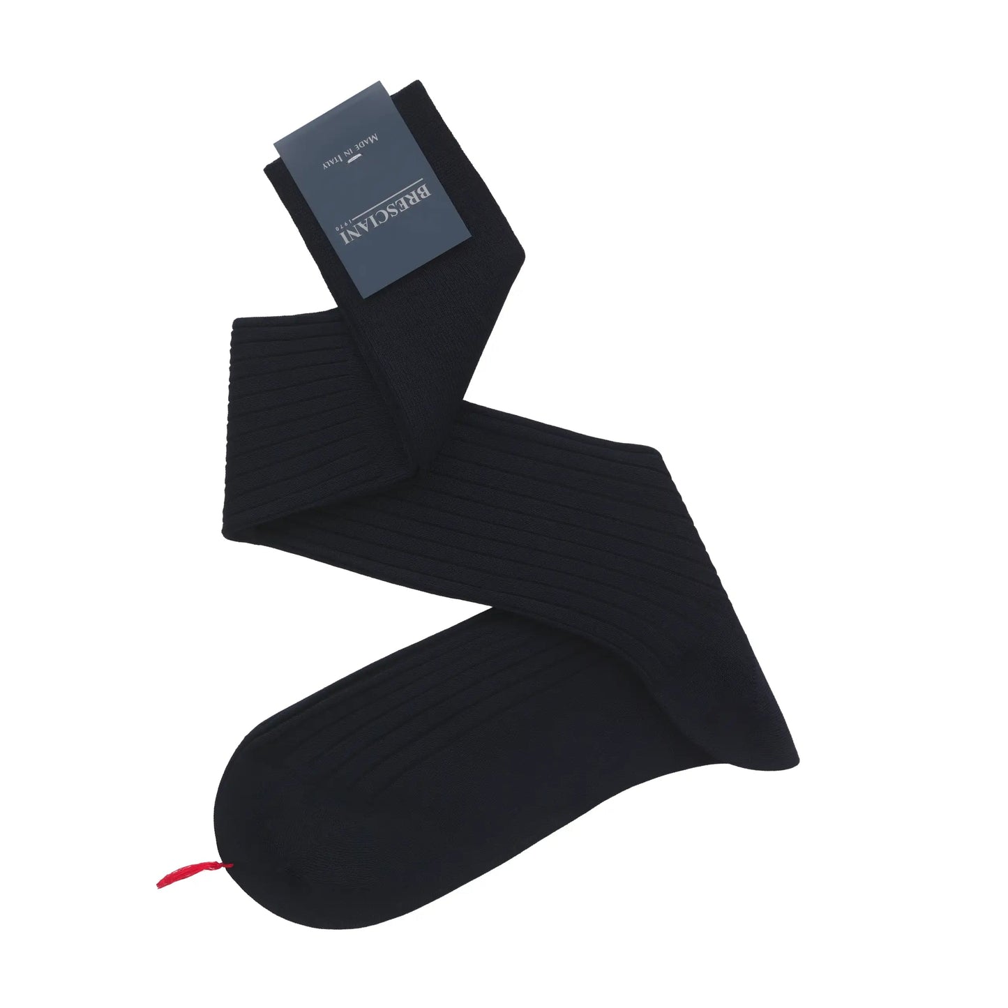 Bresciani Ribbed Cashmere and Silk - Blend Long Socks in Navy Blue - SARTALE