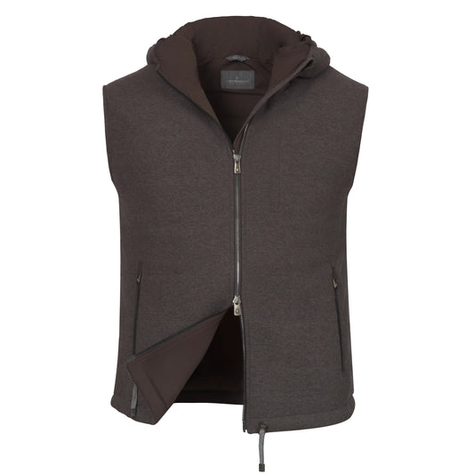 Capobianco Hooded Padded Vest in Brown - SARTALE