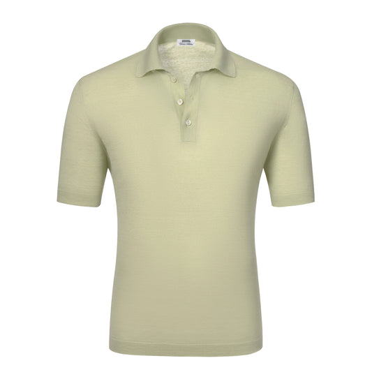 Cesare Attolini Linen - Blend Polo Shirt in Light Green - SARTALE
