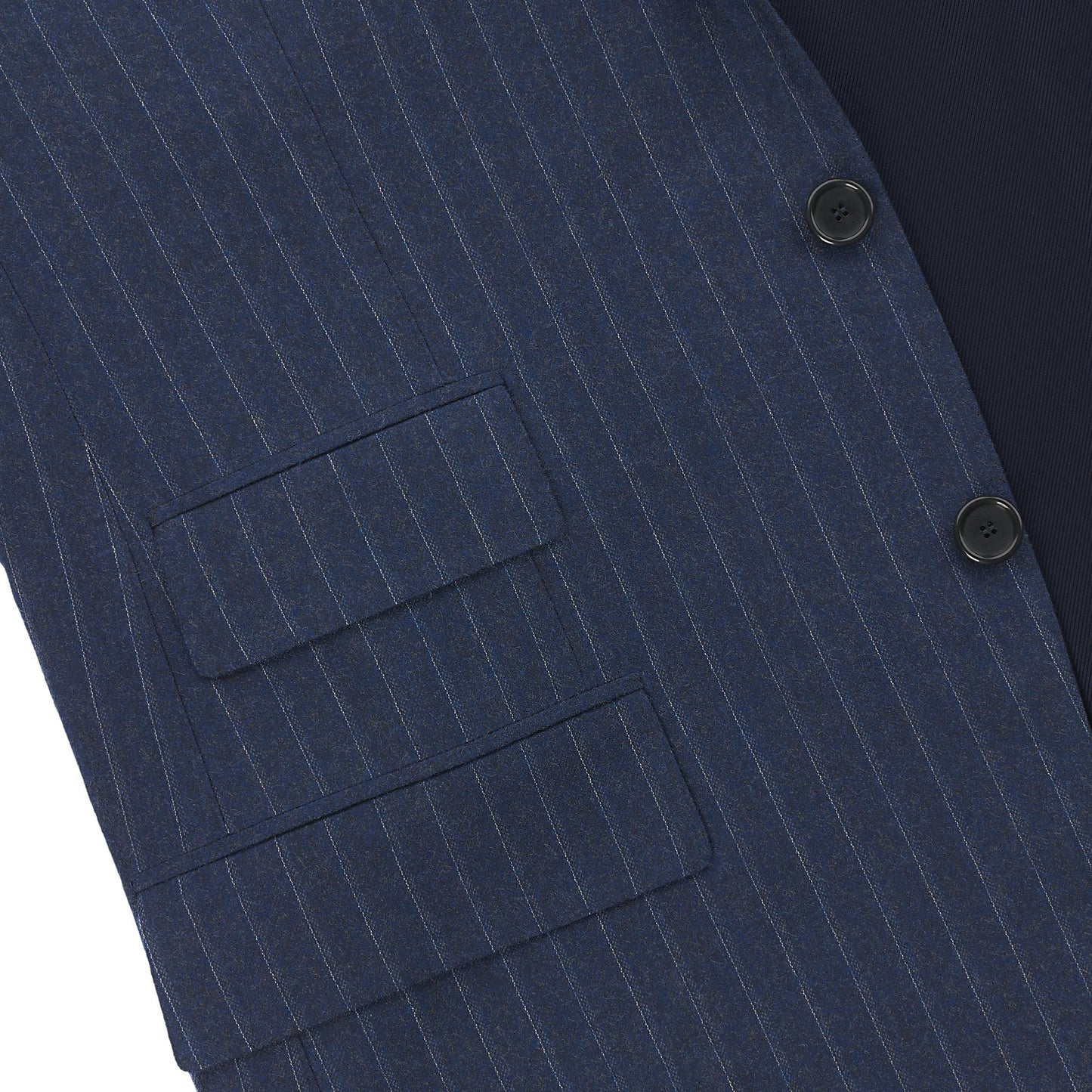 Cesare Attolini Single - Breasted Striped Wool Suit in Dark Blue - SARTALE