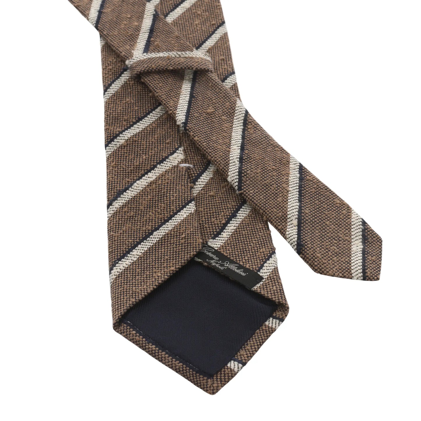 Cesare Attolini Striped Textured Silk and Cotton - Blend Tie - SARTALE