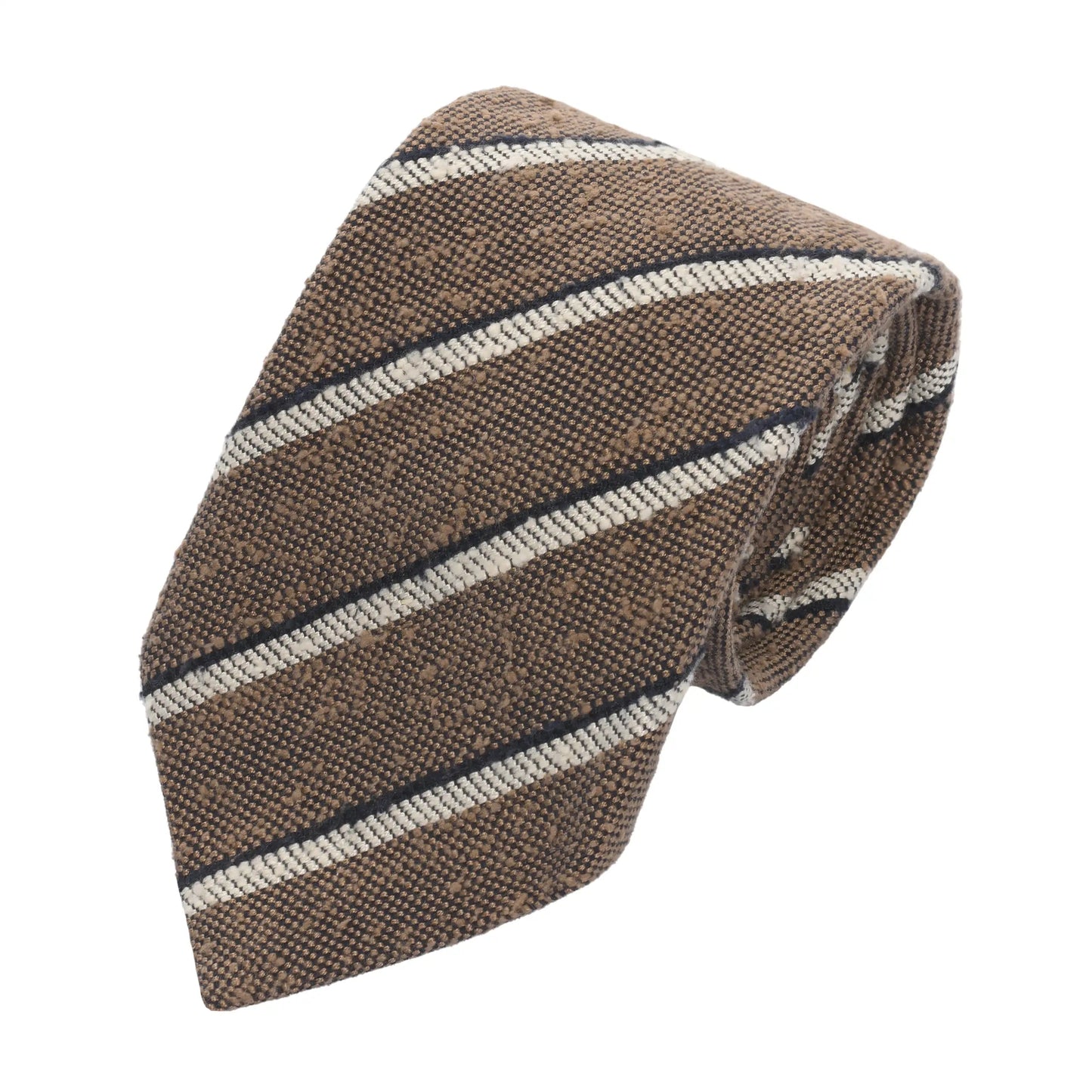 Cesare Attolini Striped Textured Silk and Cotton - Blend Tie - SARTALE