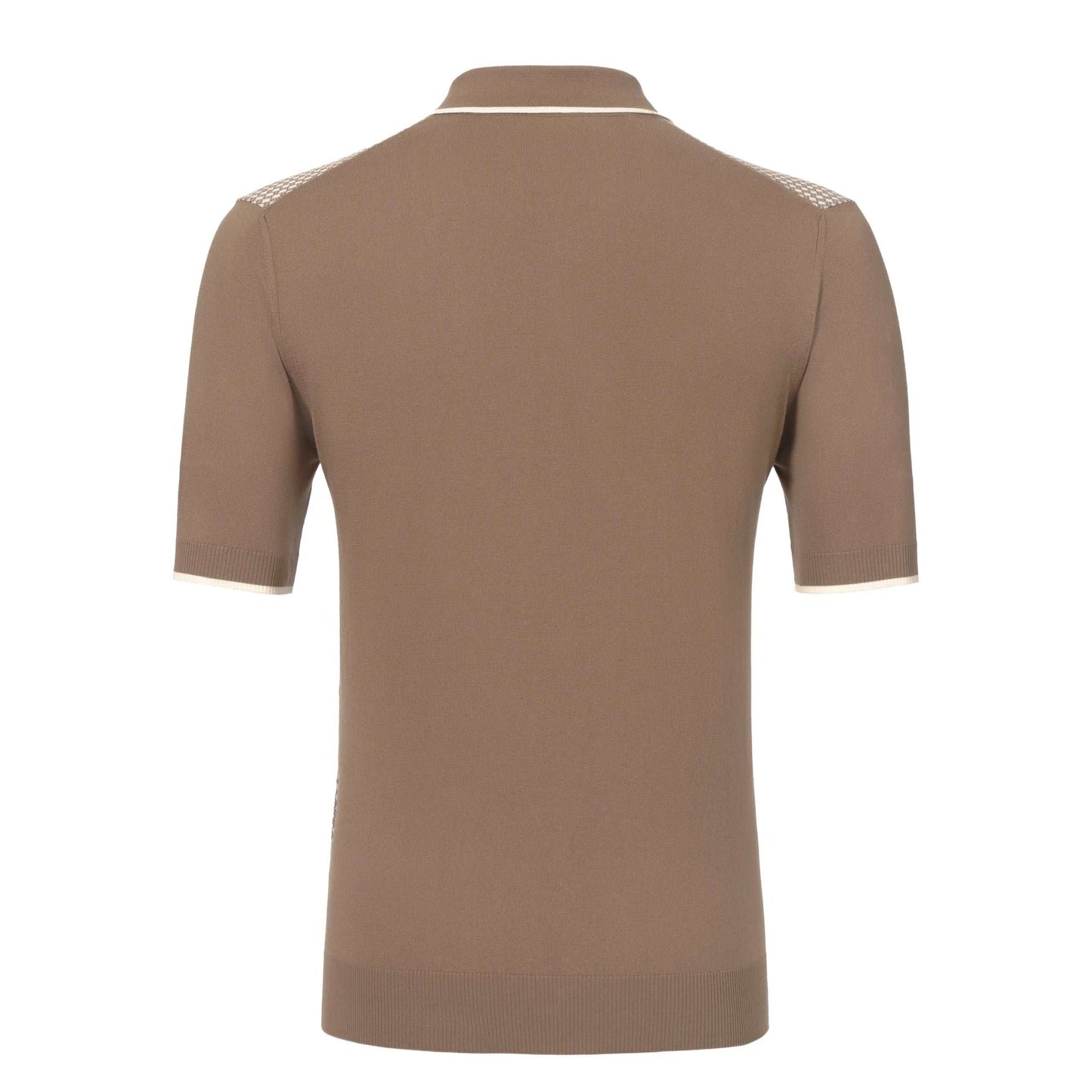 Cruciani All - Monogram Cotton Sweater Polo Shirt in Brown - SARTALE
