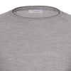 Cruciani Cashmere and Silk Crew - Neck Sweater in Light Grey Melange - SARTALE