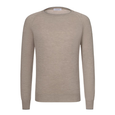 Cruciani Cashmere and Silk Crew - Neck Sweater in Putty Grey Melange - SARTALE