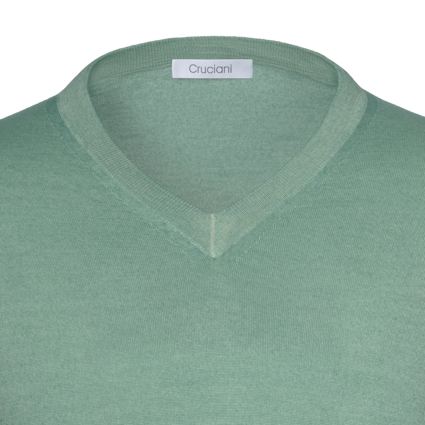 Cruciani Cashmere and Silk V - Neck Sweater in Grass Green - SARTALE