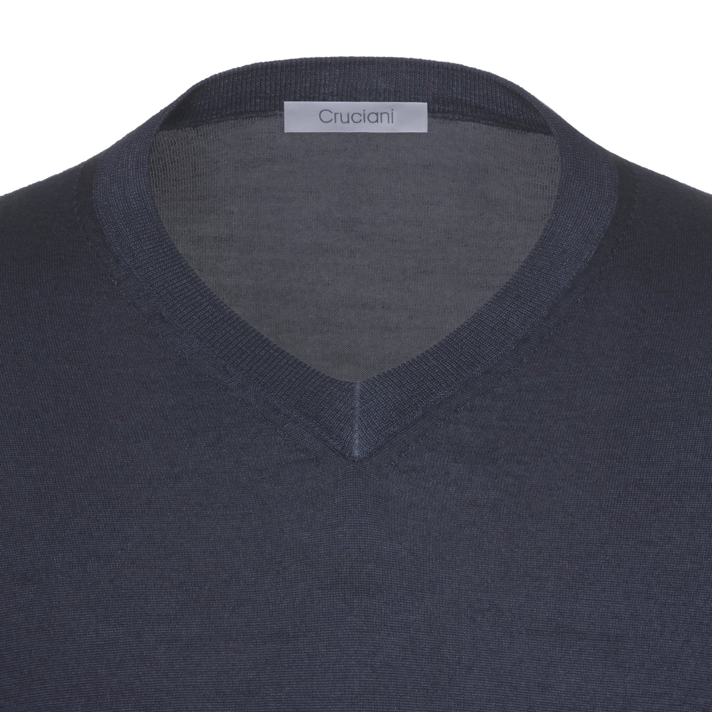 Cruciani Cashmere and Silk V - Neck Sweater in Suit Blue - SARTALE
