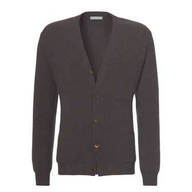 Cruciani Cashmere Cardigan in Melange Tree Bark Brown - SARTALE