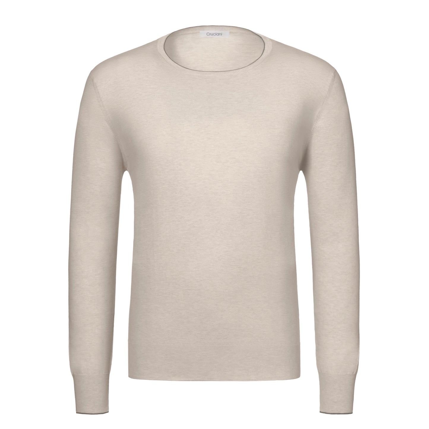 Cruciani Cotton Crew - Neck Sweater in Cream Melange - SARTALE