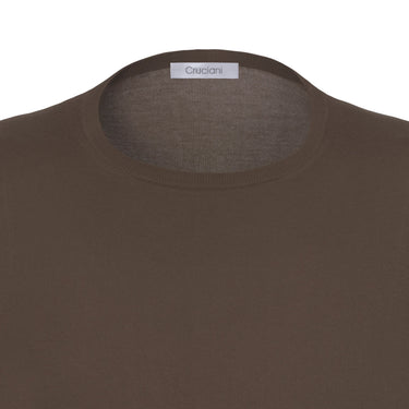 Cruciani Cotton Crew - Neck T - Shirt in Brown - SARTALE