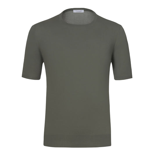 Cruciani Cotton Crew - Neck T - Shirt in Green - SARTALE