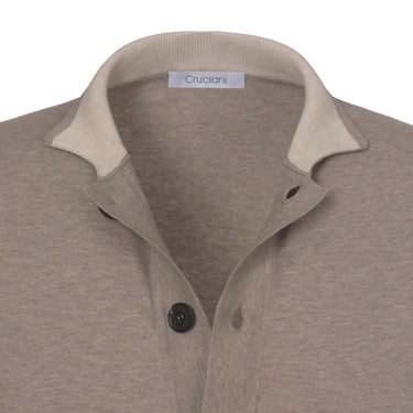 Cruciani Cotton Polo Gilet in Light Taupe Melange - SARTALE