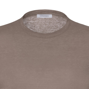 Cruciani Linen T - Shirt in Taupe Melange - SARTALE