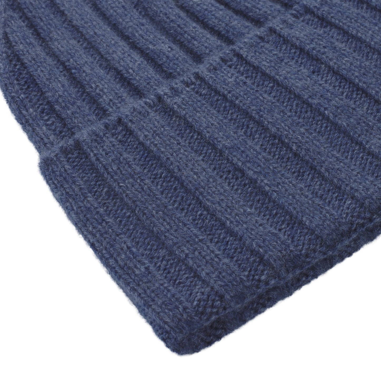 Cruciani Ribbed Cashmere Hat in French Blue Melange - SARTALE