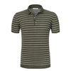 Cruciani Striped Silk and Linen - Blend Polo Shirt in Green - SARTALE