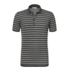 Cruciani Striped Silk and Linen - Blend Polo Shirt in Grey - SARTALE