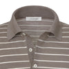 Cruciani Striped Silk and Linen - Blend Polo Shirt in Light Brown - SARTALE