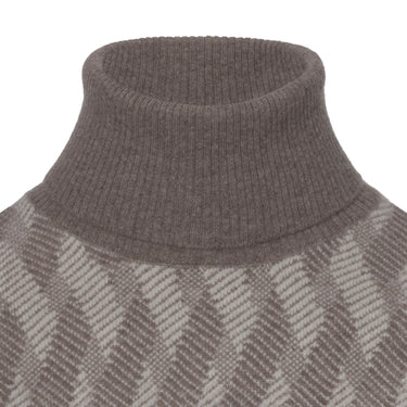 Cruciani Wool and Cashmere Turtleneck Sweater in Oak Brown - SARTALE