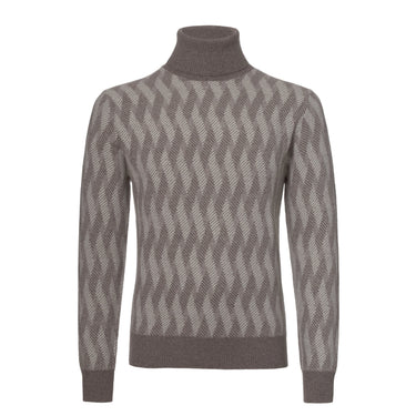 Cruciani Wool and Cashmere Turtleneck Sweater in Oak Brown - SARTALE