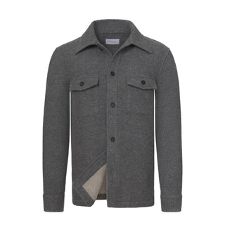 Cruciani Wool - Cashmere Overshirt in Grey Melange - SARTALE