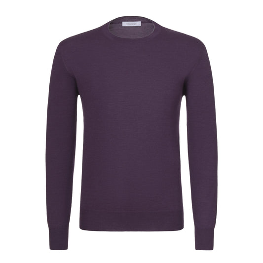 Cruciani Wool Crew - Neck Sweater in Purple - SARTALE