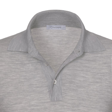 Cruciani Wool Polo Shirt in Grey Melange - SARTALE