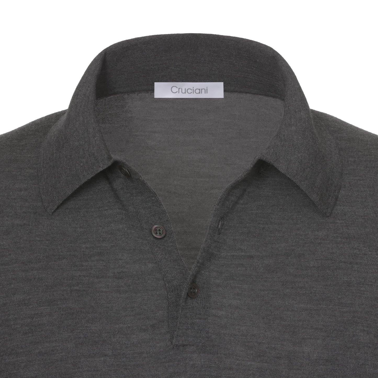 Cruciani Wool Sweater Polo Shirt in Grey Melange - SARTALE