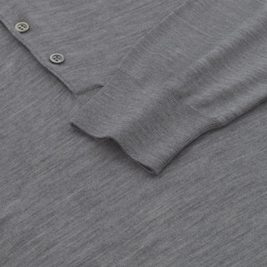 Cruciani Wool Sweater Polo Shirt in Medium Grey Melange - SARTALE
