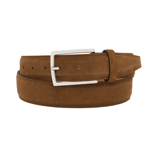 D’amico Suede Leather Belt in Ginger Brown - SARTALE