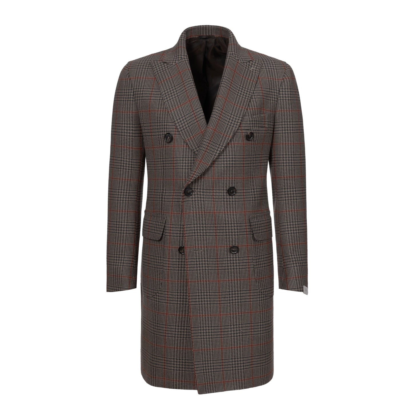 De Petrillo Double - Breasted Checked Wool Coat in Multicolor. Exclusively Made for Sartale - SARTALE
