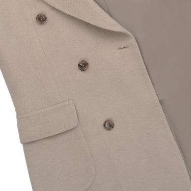 De Petrillo Double - Breasted Wool Coat in Beige. Exclusively Made for Sartale - SARTALE