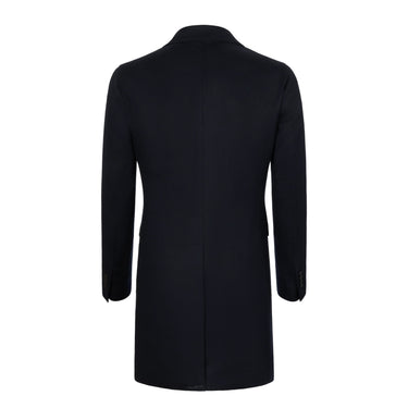 De Petrillo Single - Breasted Cashmere - Blend Coat in Navy Blue. Exclusively Made for Sartale - SARTALE