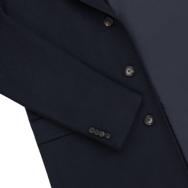 De Petrillo Single - Breasted Cashmere - Blend Coat in Navy Blue. Exclusively Made for Sartale - SARTALE