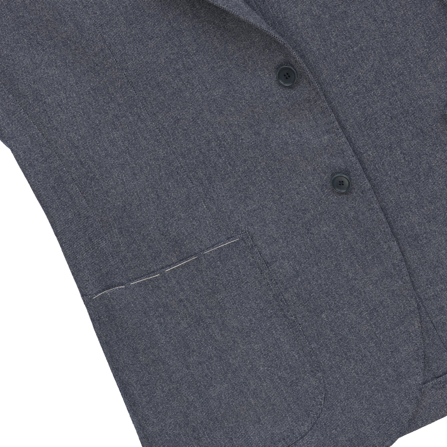 De Petrillo Single - Breasted Cashmere Jacket in Blue Melange. Exclusively Made for Sartale - SARTALE