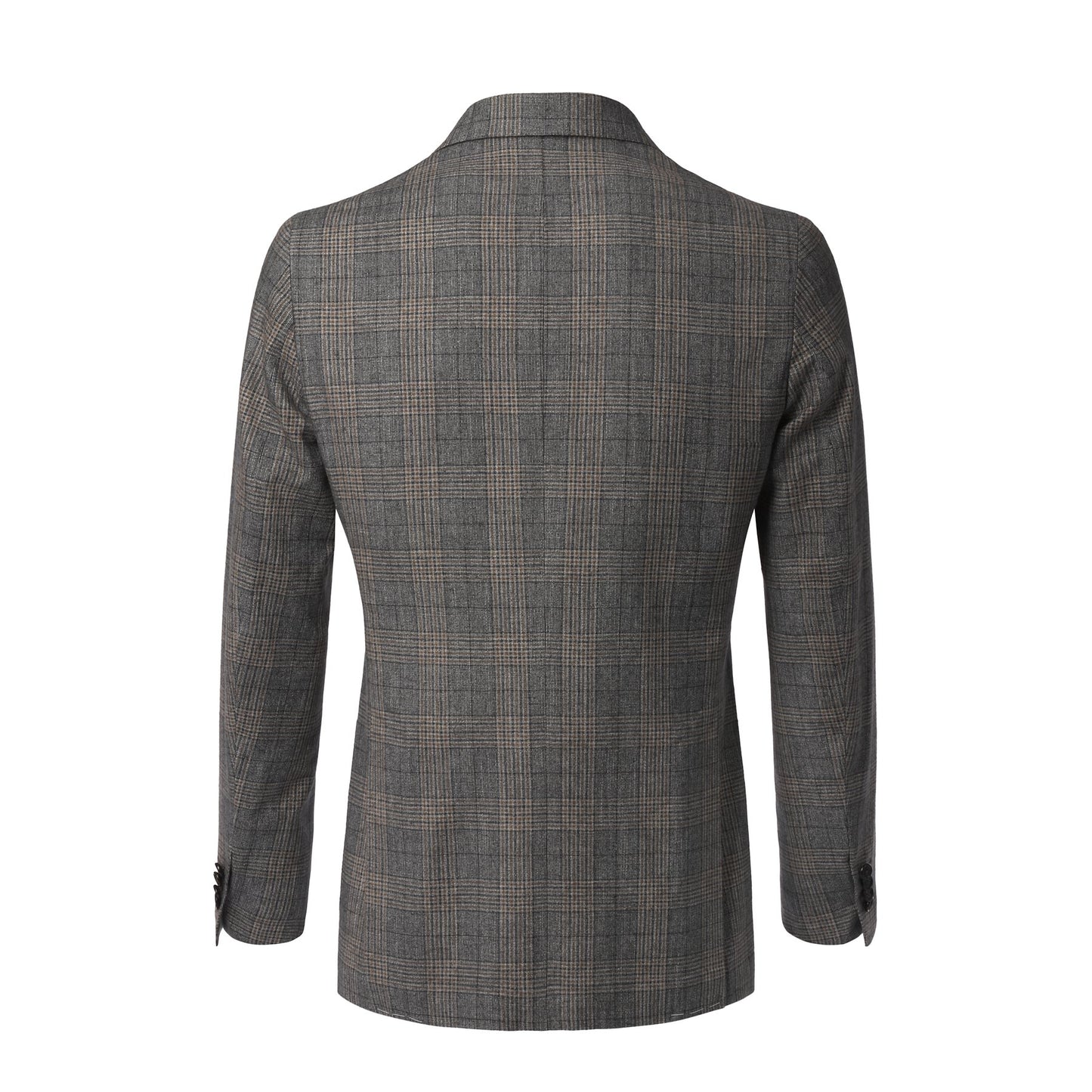 De Petrillo Single - Breasted Glencheck Wool and Silk - Blend Jacket in Light Grey. Exclusively Made for Sartale - SARTALE