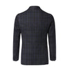 De Petrillo Single - Breasted Plaid Check Wool Jacket in Dark Blue. Exclusively Made for Sartale - SARTALE
