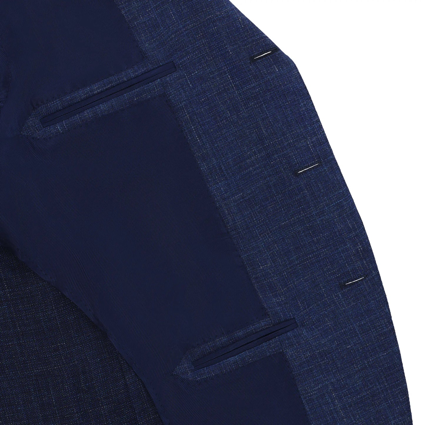 De Petrillo Single - Breasted Wool - Blend Jacket in Blue Melange - SARTALE