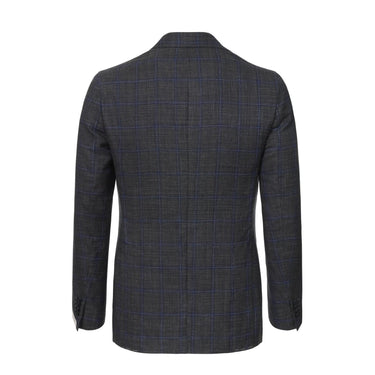 De Petrillo Single - Breasted Wool - Blend Jacket in Grey and Blue - SARTALE