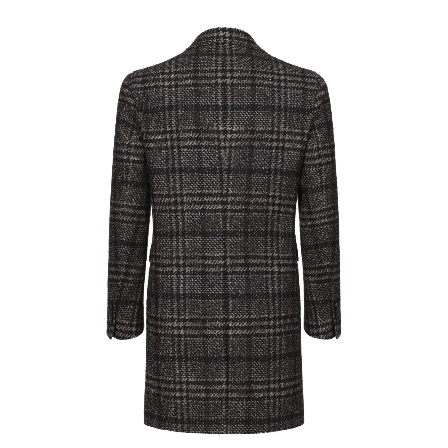 De Petrillo Single - Breasted Wool Coat in Black and Warm White. Exclusively Made for Sartale - SARTALE