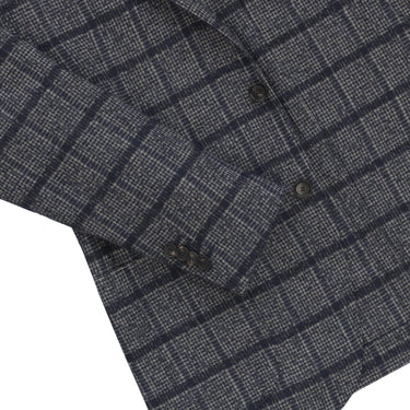 De Petrillo Single - Breasted Wool Jacket in Dark Blue and White. Exclusively Made for Sartale - SARTALE