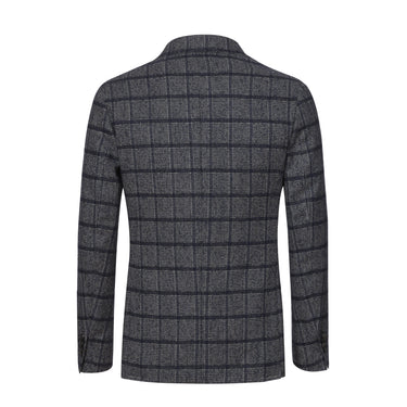 De Petrillo Single - Breasted Wool Jacket in Dark Blue and White. Exclusively Made for Sartale - SARTALE