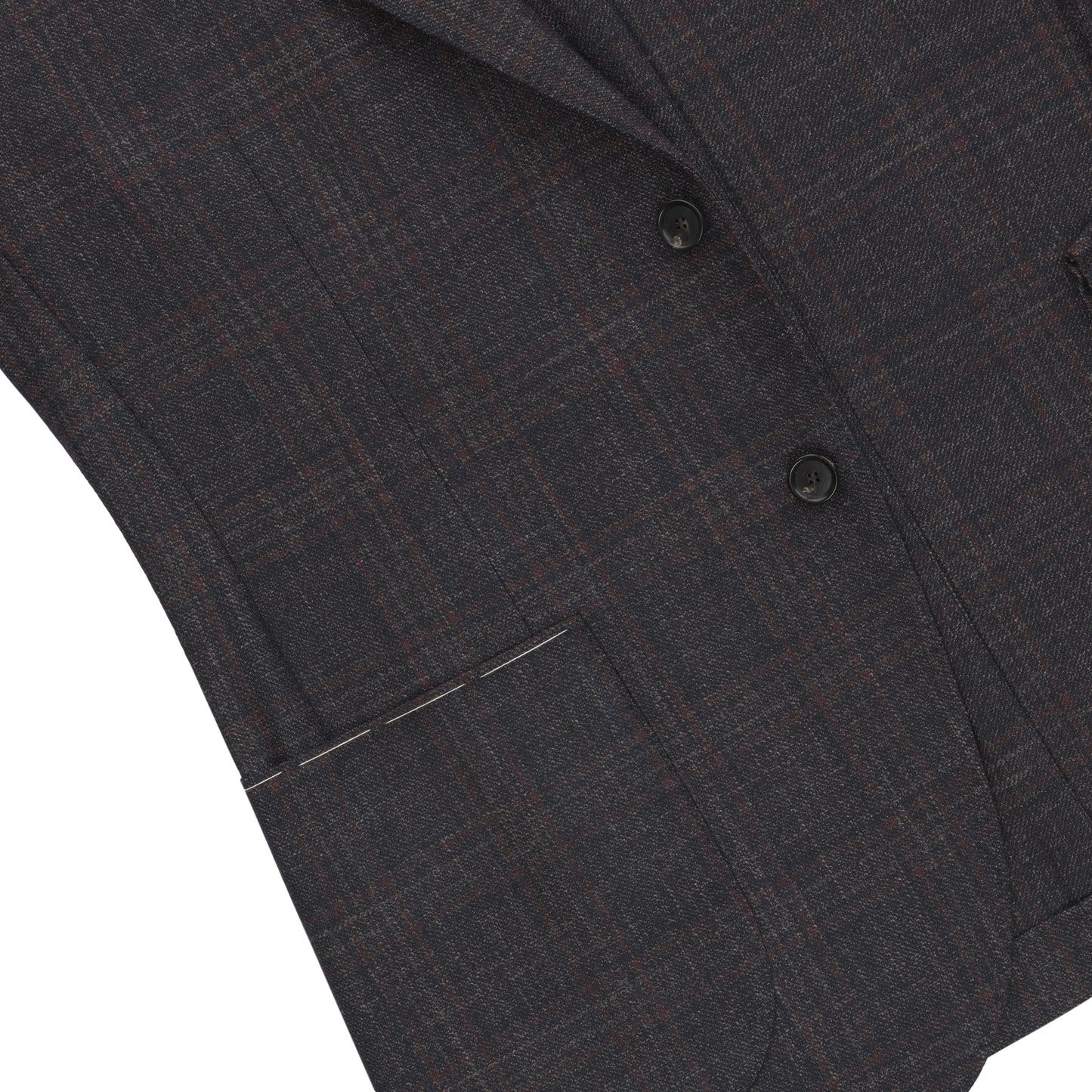 De Petrillo Single - Breasted Wool Jacket in Granite Brown and Red. Exclusively Made for Sartale - SARTALE