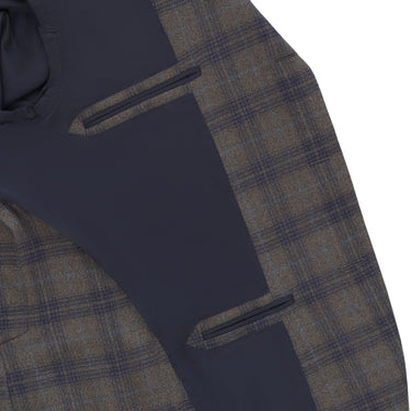 De Petrillo Single - Breasted Wool Jacket in Grey and Dark Blue. Exclusively Made for Sartale - SARTALE