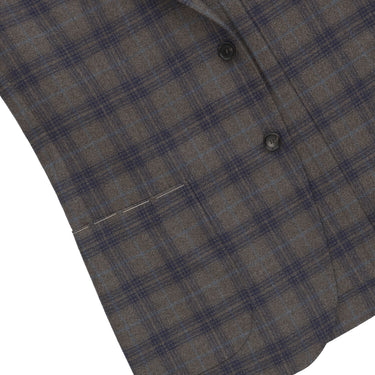 De Petrillo Single - Breasted Wool Jacket in Grey and Dark Blue. Exclusively Made for Sartale - SARTALE